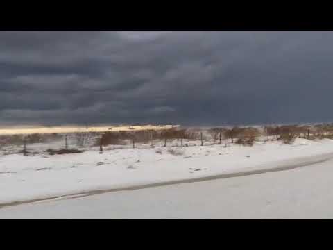 La Humada, La Pampa esta tarde. Importante caída de granizo.