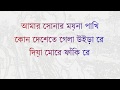 Amar Shonar Moyna Pakhi (আমার সোনার ময়না পাখি) | Lyrics Video Song