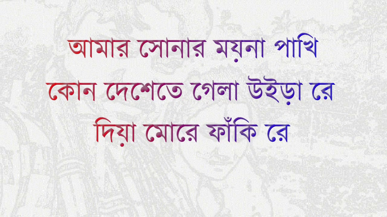 Amar Shonar Moyna Pakhi (আমার সোনার ময়না পাখি) | Lyrics Video Song