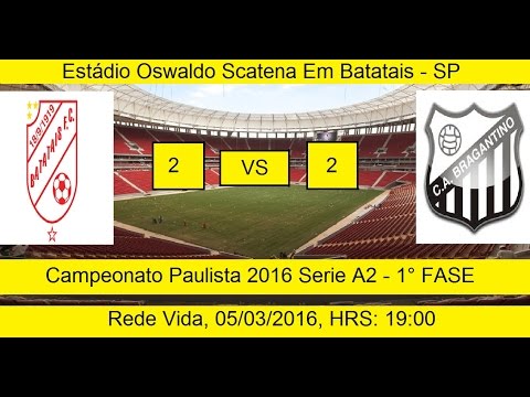 Campeonato Paulista 2016 Serie A2 Batatais 2 x 2 Bragantino