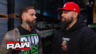 Jey Uso Confronts Jimmy Uso Backstage on RAW!
