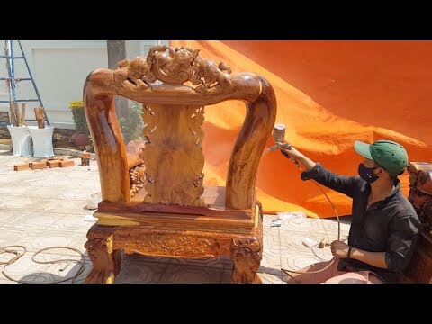 Sơn mờ Pu 50% cho ghế cẩm lai campuchia cột 16 phần 1 -  Painted PU wooden chair
