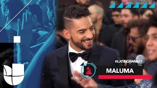 Maluma llegó con sus 'dos novias' al Latin GRAMMY