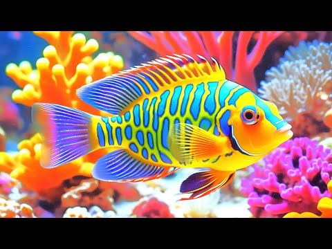 Aquarium 4K VIDEO (ULTRA HD) - Beautiful Coral Reef Fish & Jellyfish - Soothing Music for Sleep #8
