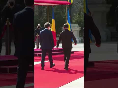 Președintele Ucrainei, Volodimir Zelenski a ajuns la Palatul Cotroceni