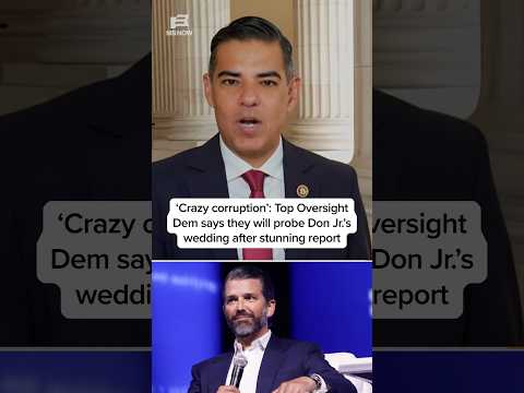 'Crazy corruption': Top Oversight Dem says they will probe Don Jr.'s wedding after stunning report