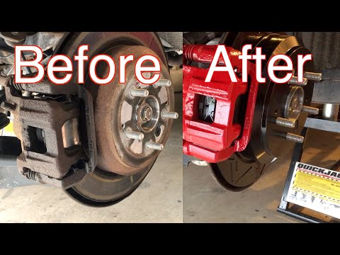 Acura MDX rear brake job, pads, rotors, paint, and more !!