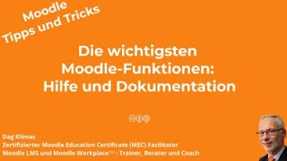 Die wichtigsten Moodle-Funktionen: Hilfe und Dokumentation - Moodle 4