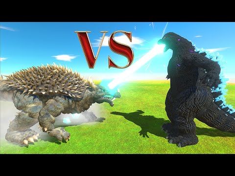 MONSTER BATTLE #24 | ANGUIRUS vs HEISEI GODZILLA - Animal Revolt Battle Simulator