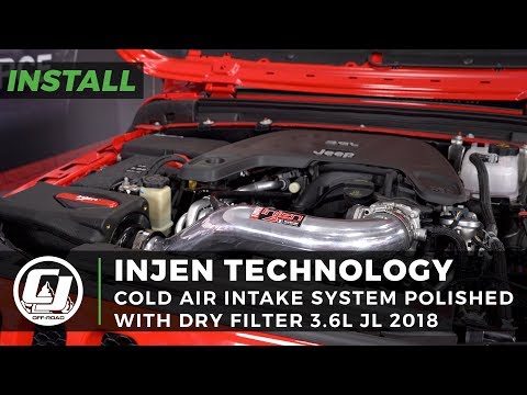 Make your JL Wrangler breathe better! Injen Power-Flow cold air intake install 3.6L JL Wrangler