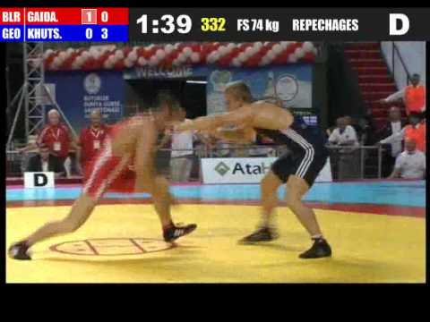 74kg - Davit Khutsishvili (GEO) vs Murad Gaidarov (BLR) 2011 world championship.wmv