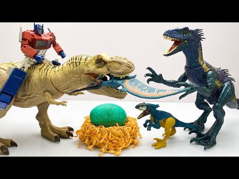 OPTIMUS PRIME vs T-REX & INDOMINUS REX (Transformers vs Jurassic Park) Animation Dinosaur & Robots
