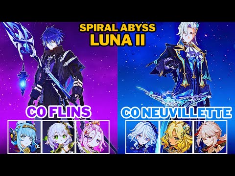 [Spiral Abyss 6.1/Luna II] C0 Flins Lunar-Hyperbloom & C0 Neuvillette Hypercarry | Genshin Impact