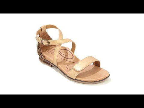 Aetrex Brenda Beaded Heel Leather Sandal