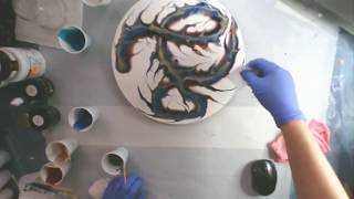 Dragon Art in Resin on Vinyl Record