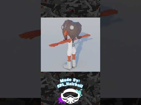 Splatoon Side Order Playable Character Model Render Test #blender #splatoon3 #animated #Sideorder