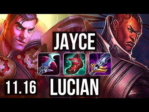 JAYCE vs LUCIAN (TOP) | 18/2/5, Godlike, 300+ games | KR Challenger | v11.16