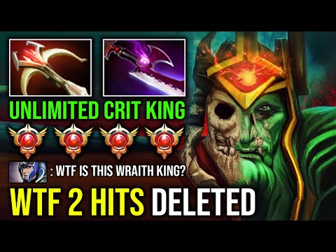 WTF 2 HITS DELETED Level 30 Grand Spammer Invisible Crit Wraith King 100% Max Right Click Dota 2