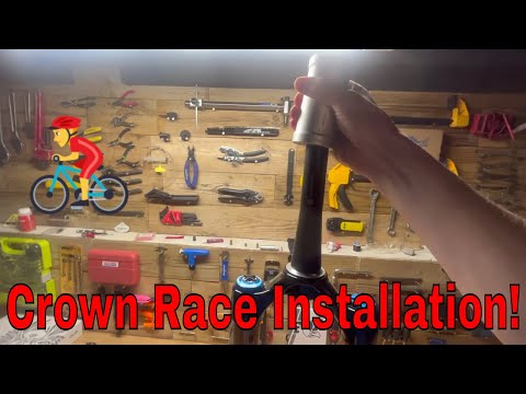 Fox Factory 38 Mountain Bike Fork Crown Race Install! BIKEHAND All in One Fork Crown Race Setter!