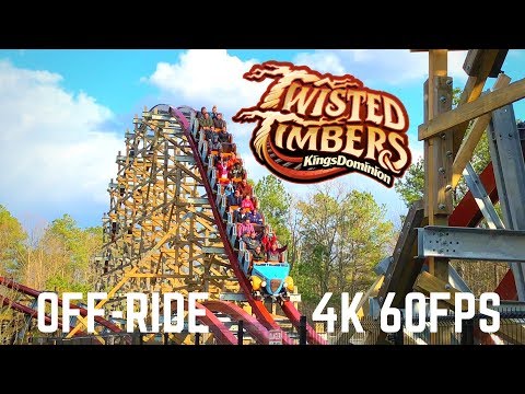 Off-ride footage of a Twisted Timbers train