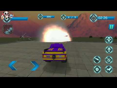 Futuristic Car Flying Robot Transformation War Game Video District