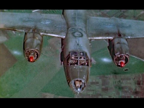 WW2 Color B-26 Marauders Over Germany