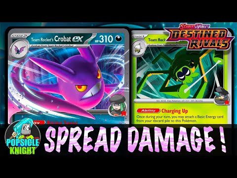 Rocket's SPIDOPS & Rocket's CROBAT ex : Spread & Deal BIG Damage ! PTCGL Gameplay (DESTINED RIVALS)