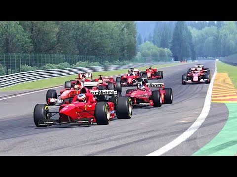 Ferrari F1 2019 vs All Ferrari F1 Cars - Spa
