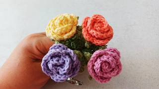 These Mini Crochet Rose Keychains Are So Adorable! 🌹✨ | Easy Step-by-Step Tutorial