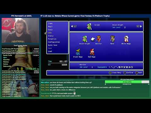 FF1-16 Speedrun Race with Metako Ep. 2 (FF3 Platinum Trophy,  FF4 All Bosses and start of FF5)
