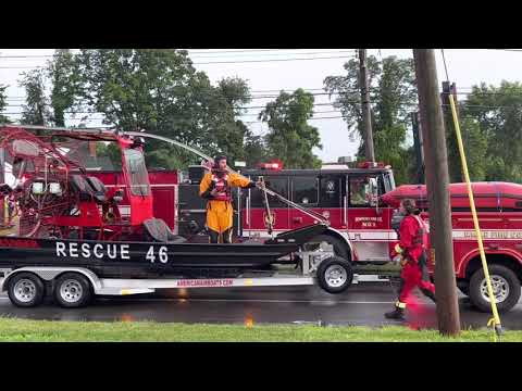 07-12-2021 Bensalem PA Airboat in Action during Water Rescue