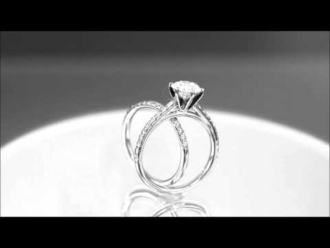 14K WHITE GOLD ROUND CUT DIAMOND ENGAGEMENT RING AND BAND - ASW - 816N