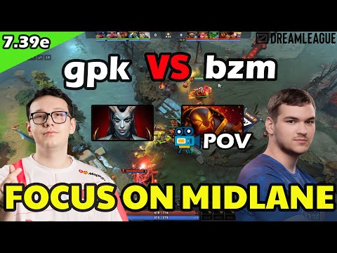 bzm Ember Spirit VS gpk Queen of Pain | Focus on Midlane | 7.39e