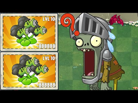 PvZ 2 Gameplay - All Plants Power Up Vs 99 Knight Zombie - Which Plant 's Best ？