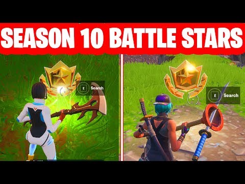 All Season 10 Battle Stars - Fortnite Secret Locations Week 1 to 4