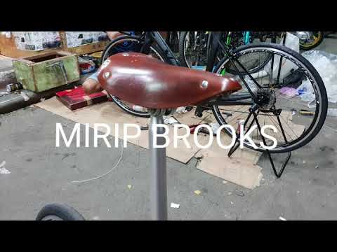 Sadel dan Hand Grip GYES kulit asli mirip BROOKS ⭐⭐⭐⭐⭐