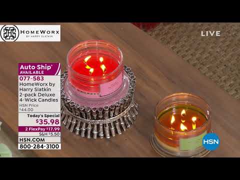 HomeWorx by Harry Slatkin 2pack 4Wick Candles  Fruit Col...