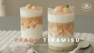 노젤라틴!🍑 복숭아 티라미수 만들기 : No-Gelatin Peach Tiramisu Recipe - Cooking tree 쿠킹트리*Cooking ASMR