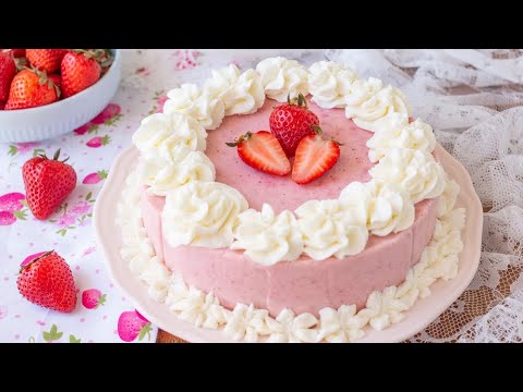 TORTA PANNA COTTA alle FRAGOLE - Ricetta Facile - Polvere di Riso