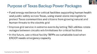 NCTCOG Texas Backup Power Package Webinar 1/27/2026