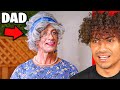 DAD DRESSED UP AS A GRANDMA