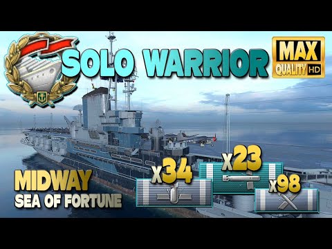 Aircraft Carrier Midway: SOLO WARRIOR on map Sea of Fortune - World of Warships