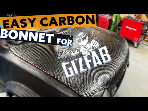 Making EASY carbon parts for GIZFAB. Carbon bonnet using the skinning wet lay method. Part 1