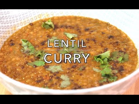 Curried Lentil , Vegan And Gluten Free Lentil Curry , Black Lentil Curry Soup (English)