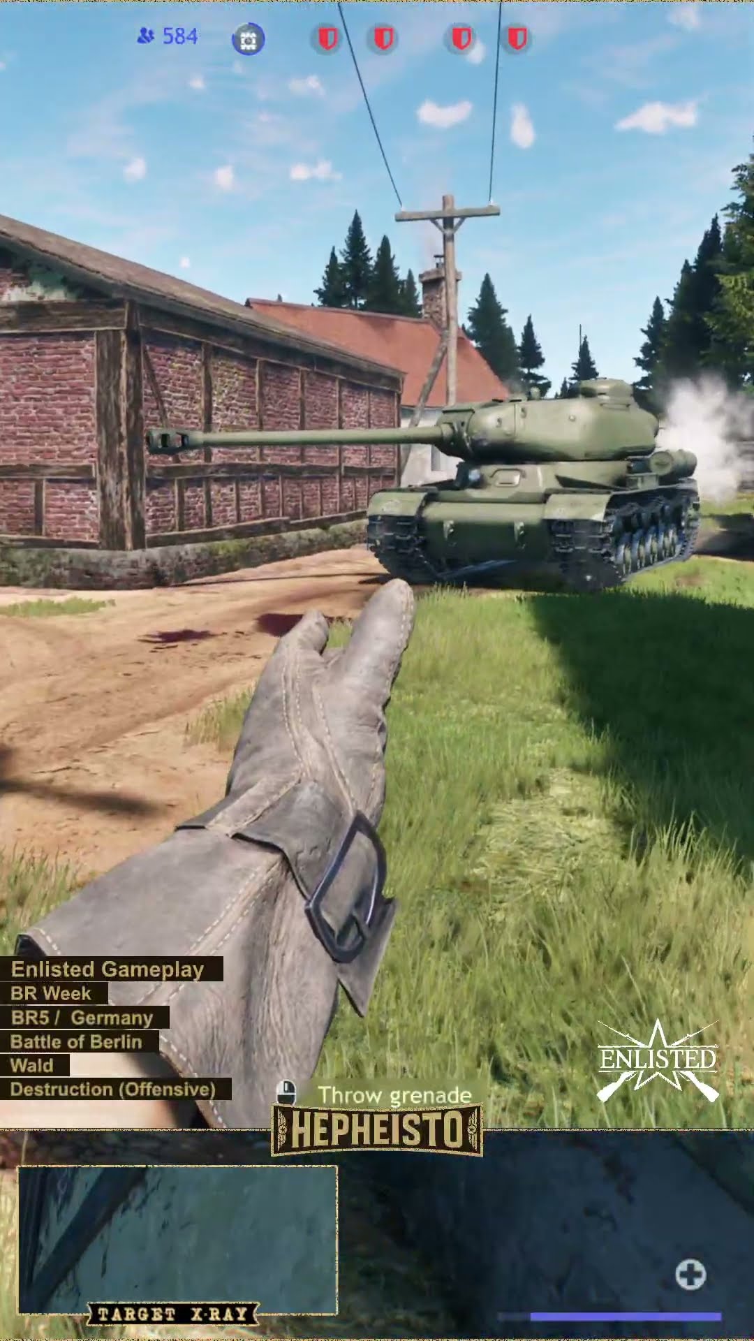 Flametrooper eliminates Tank IS-2 with Explosion Pack