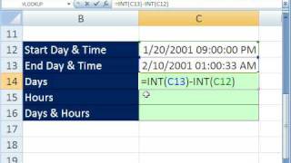 Excel Magic Trick 299: Date & Time Number - Total Days & Hours Formula
