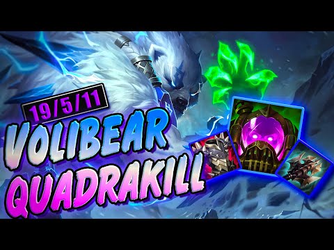 VOLIBEAR QUADRAKILL Solo | Volibear vs Ezreal TOP Gameplay | LoL Season 11 Build & Highlights