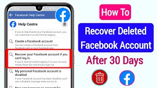 How To Recover Deleted Facebook Account After 30 Days (2024) || Get Back Deleted Facebook Account