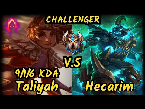 1907 FB Kirei (TALIYAH) vs HECARIM - 9/1/6 KDA JUNGLE CHALLENGER GAMEPLAY - EUW