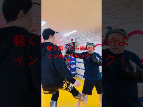 [キックボクシング　トレーニング　格闘技] 軽く蹴っても痛いよ！　インカーフキック！　#キックボクシング #トレーニング #格闘技